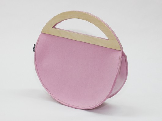 Round felt bag Dim Pink moo studio