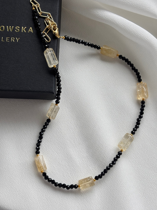 złote naszyjniki Naszyjnik Cytryn i Turmalin