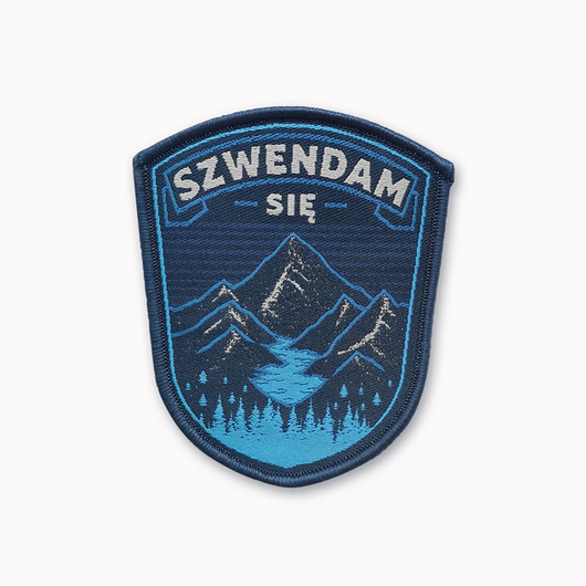 naszywki na ubrania Naszywka na rzep SZWENDAM SIĘ/GÓRY niebieska