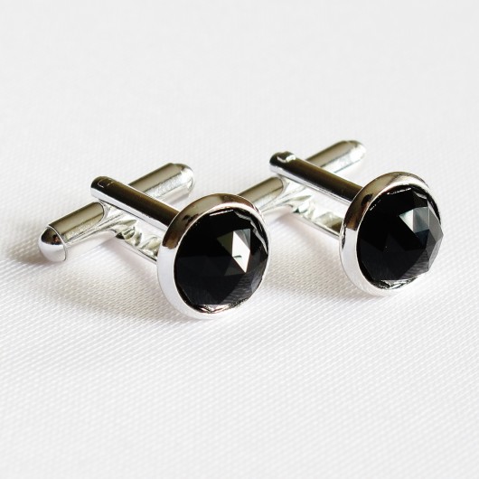 Spinki do mankietów kryształ Swarovski Black Diamond
