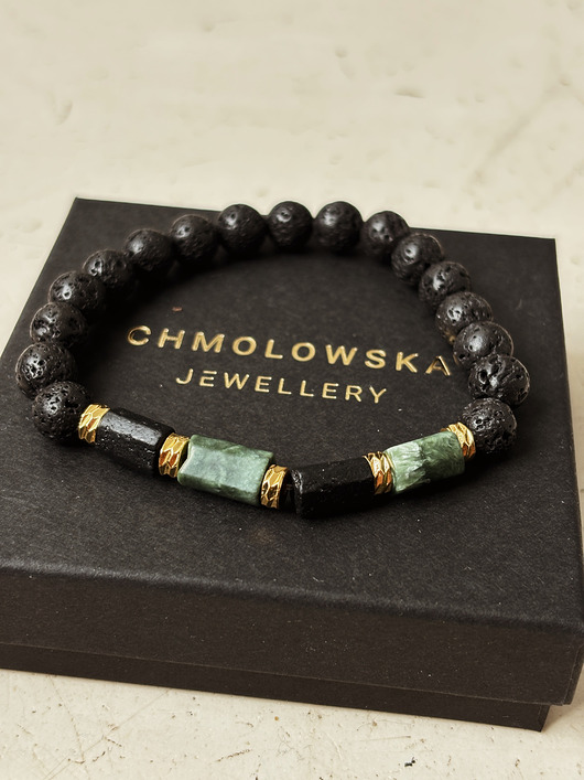 biżuteria męska Bransoletka Męska Serafnit i Turmalin