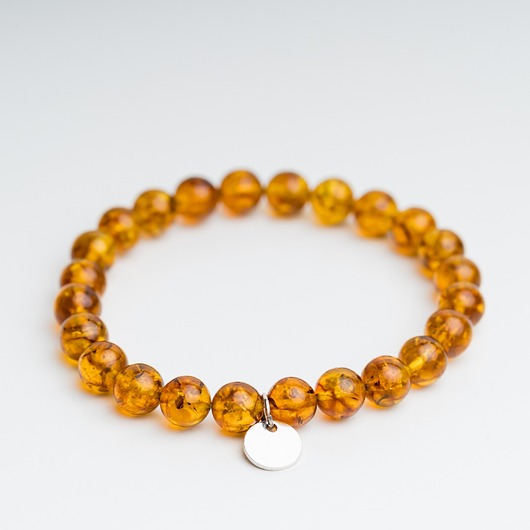 bransoletki z kamieni naturalnych Bransoletka personalizowana bursztyn koniakowy