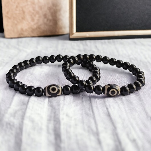 bransoletki z kamieni naturalnych KOMPLET dla PARY : TALIZMAN : agat tybetański