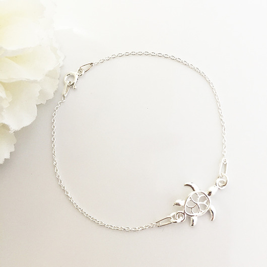 bransoletki srebrne Bransoletka z żółwiem, srebrny żółwik