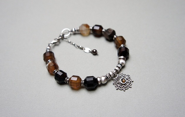 bransoletki wire wrapping Sepia  -  bransoletka