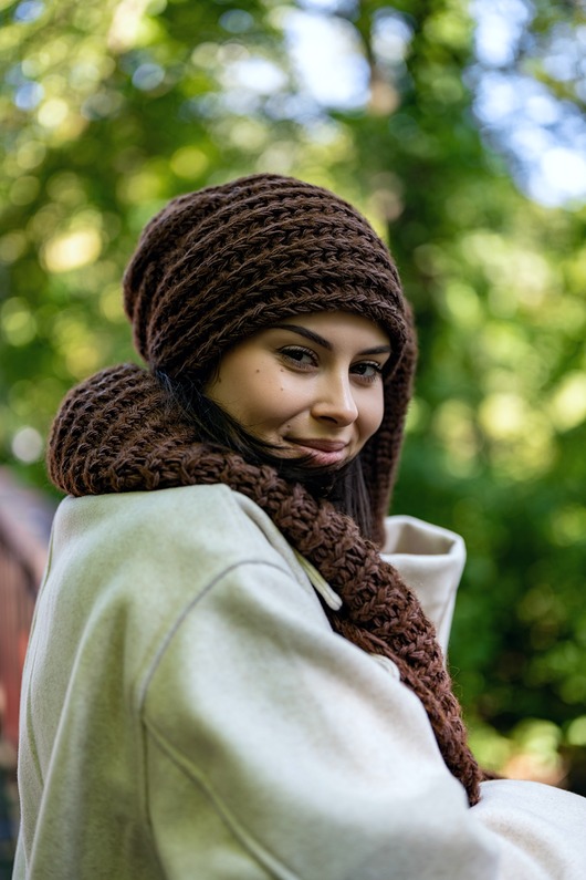 czapki damskie Czapka MERINO This is it Brązowy