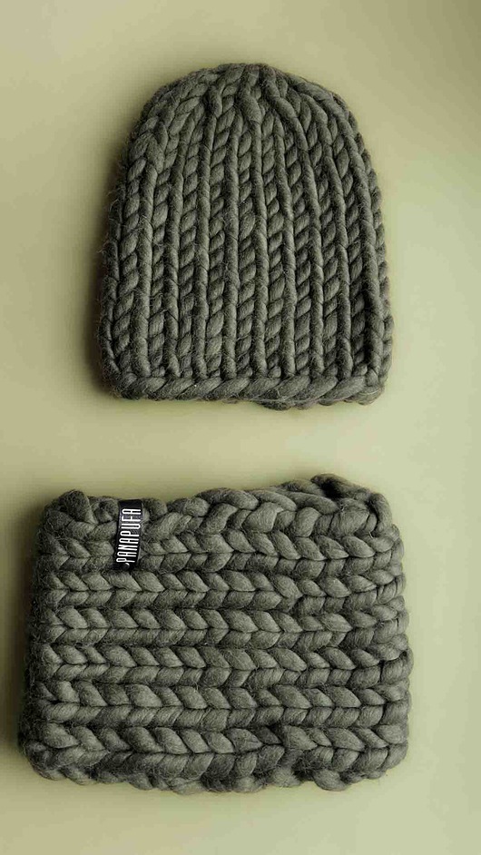 czapki damskie Zestaw czapka i Komin 100% merino