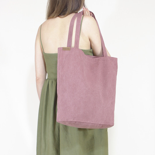 Shopper bag XL różowa torba z grubej bawełny hairoo