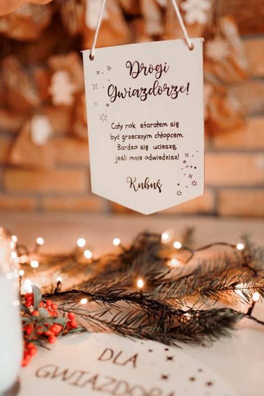 dekoracje świąteczne Tabliczka dla Świętego Mikołaja