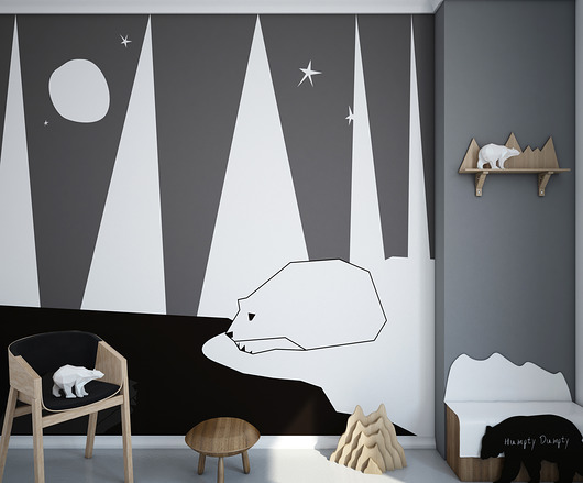 Tapeta  dziecięca Mis polarny ( Mural Polar Bear ) Humpty Dumpty Room Decoration