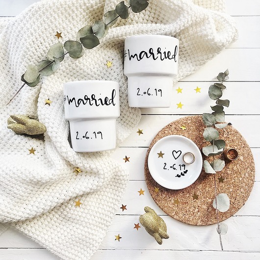 #MARRIED zestaw ślubny z dowolną datą my mug company