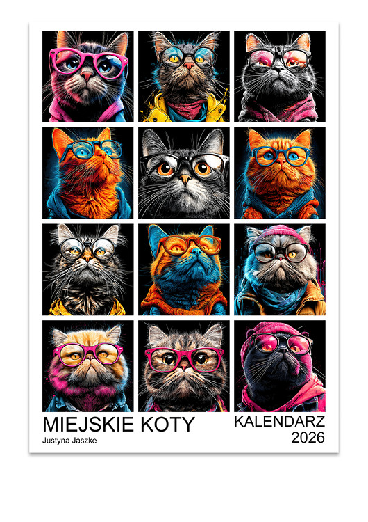 kalendarze i plannery Kalendarz 2026 Miejskie Koty 15x21 cm