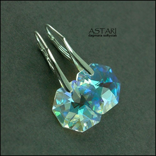 SREBRO I kryształ SWAROVSKI - CRYSTAL AB Astari