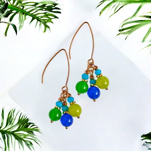 kolczyki z kamieniami Kolczyki : summer BREEZE collection ::  53mm