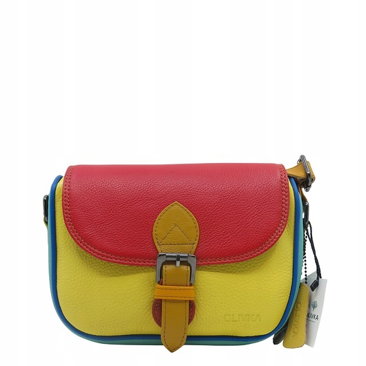 torby na ramię Listonoszka torebka damska skóra naturalna kolorowa oryginalna OLIVKA