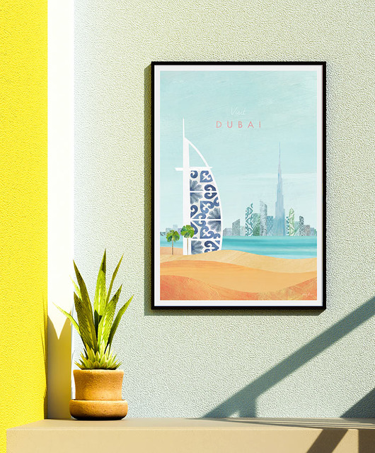 plakaty Dubaj - plakat 50x70 cm vintage art giclee