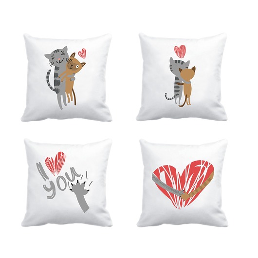 poszewki. koci komplet 4 szt. Love Life and Forest
