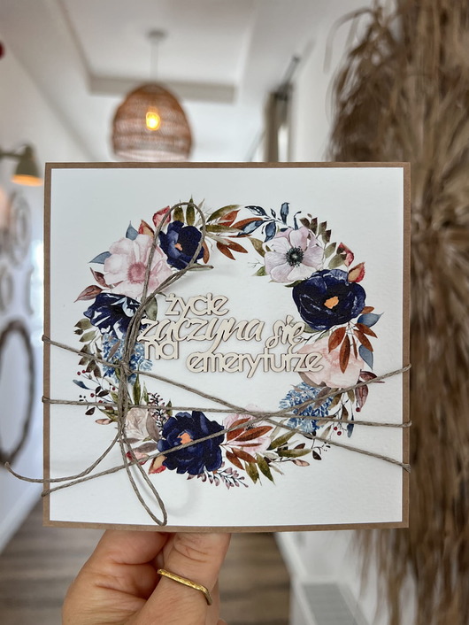 kartki scrapbooking Podziękowanie za współpracę - Kartka ręcznie robiona emerytura