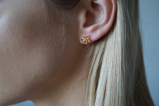 Pozłacane kolczyki kwiatki VENA Jewellery