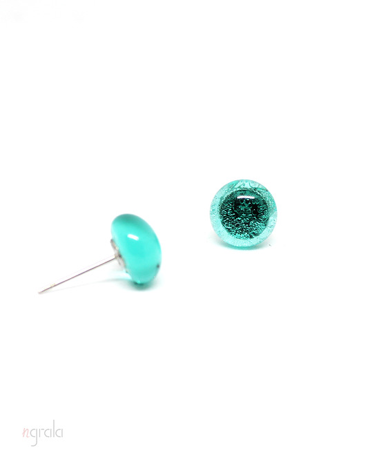 kolczyki szklane Kolczyki Bright Turquoise Drop