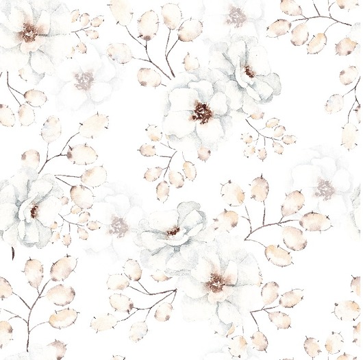 naklejki ścienne do pokoju dziecka Tapeta Creamy Flowers 53cmx10m PZ