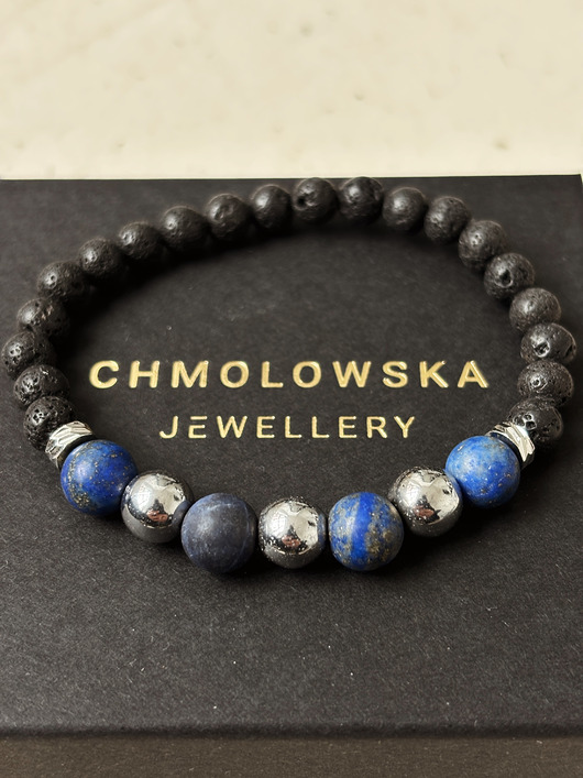 biżuteria męska Bransoletka Męska Lapis Lazuli