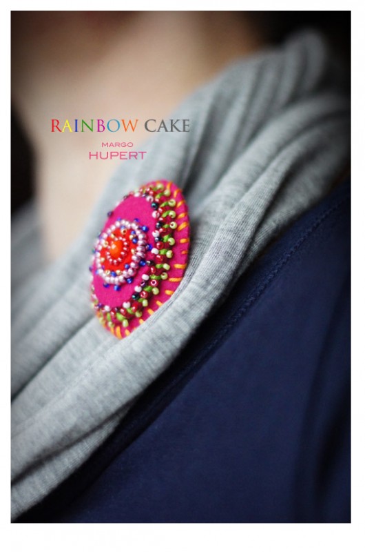 Rainbow Cake - broszka FlowerFelt Design
