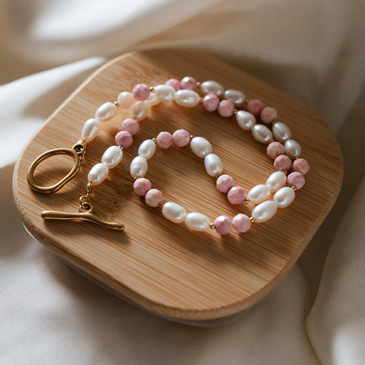 chokery Choker różowa muszla