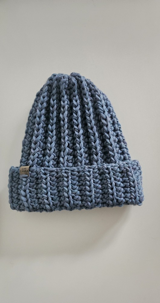 czapki damskie Niebieska Czapka wełniana