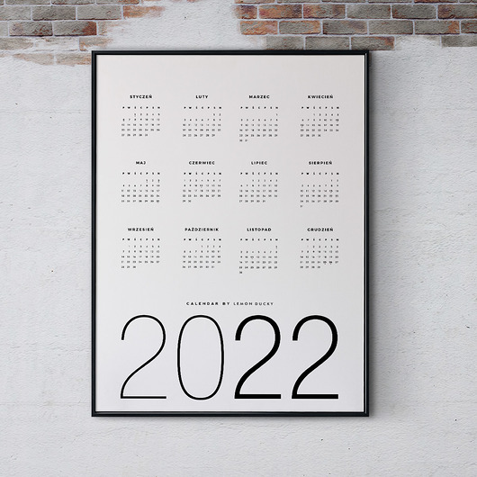 kalendarze i plannery Plakat - Kalendarz 2022 typo