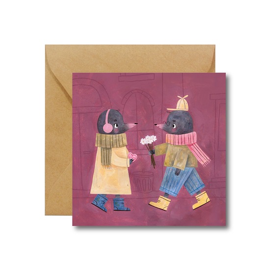 kartki okolicznościowe - wydruki Zakochane kreciki - kartka na różne okazje Hi Little