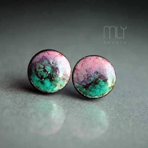 kolczyki ceramiczne Owocowe 14mm /stal chirurgiczna/