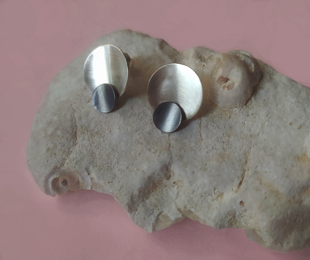 kolczyki srebrne Kolczyki PLATES B, srebro 925