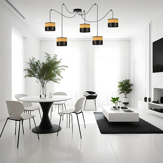 lampy wiszące Lampa wisząca pająk do salonu z kloszami WAIKIKI W5 DUAL