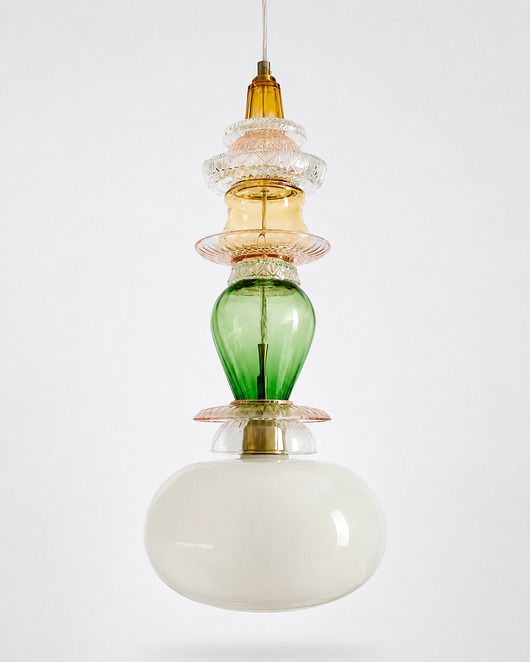 lampy wiszące Lampa wisząca szklana artdeco prl vintage retro sztuka Botanica