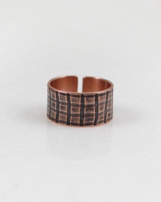 obrączki Krata - rozm. S - miedziana obrączka - ooak