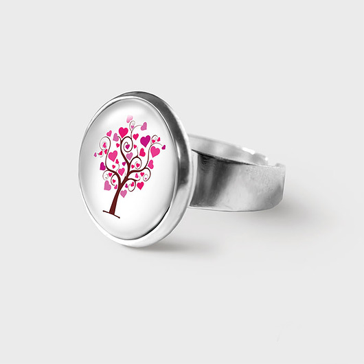 pierścionek z żywicy Pierścionek - Drzewko miłości
