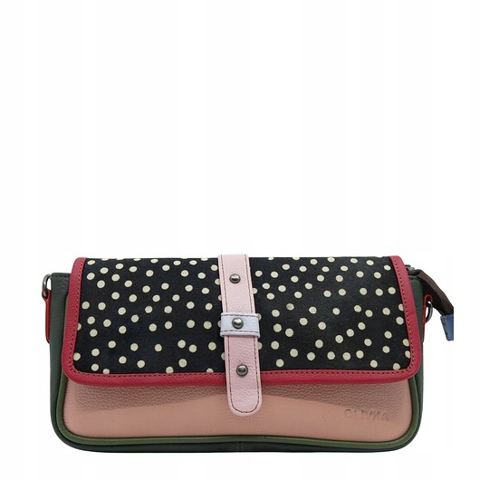 torby na ramię Torebka damska skóra naturalna klapka wzór piękna unikatowa