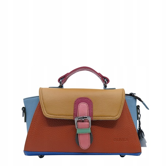 torby na ramię Torebka damska skórzana retro do ręki regulowany pasek elegancka eko OLIVKA