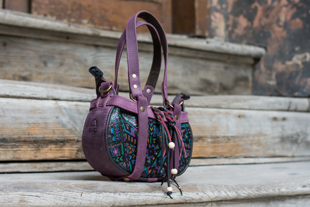 torebki do ręki Missy mała skórzana Boho torebka w kolorze śliwkowym od ladybuq Art