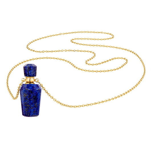 złote naszyjniki Naszyjnik perfumetka lapis lazuli - aromaterapia