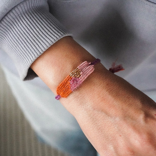 bransoletki - inne Mini bransoletka tkana ręcznie na krośnie