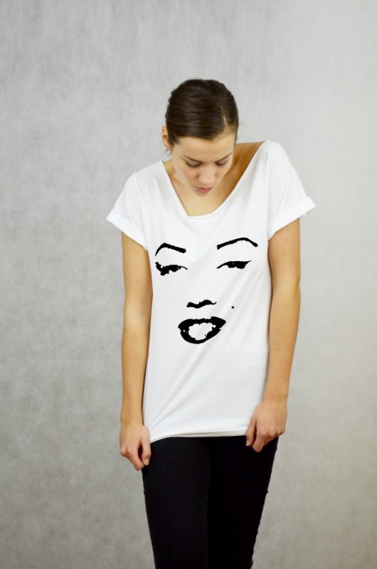 MARYLIN - Koszulka Oversize szeroki dekolt T-shi GAU great as You