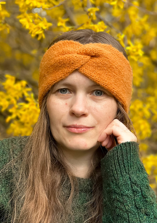 opaski do włosów Opaska z alpaki i jedwabiu pomarańczowa