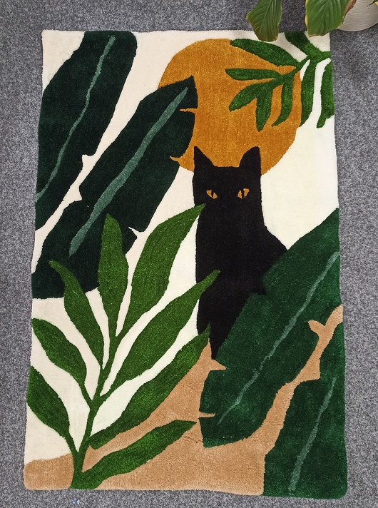 dywany Dywan czarny kot