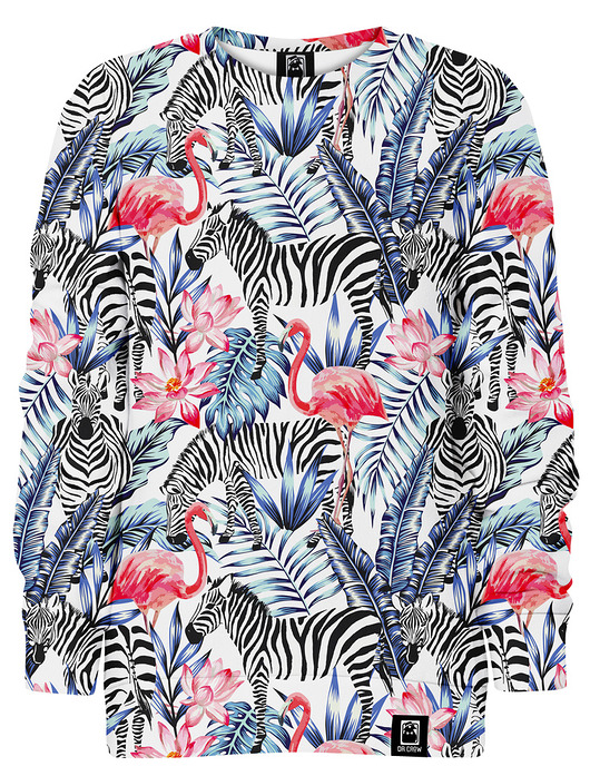 bluzy dla dziewczynki Bluza bez kaptura Dziewczynka DR.CROW Flamingi