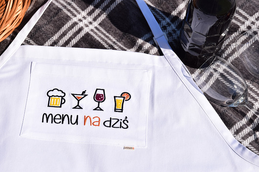 Haftowany fartuch Menu na dziś Wyszywane