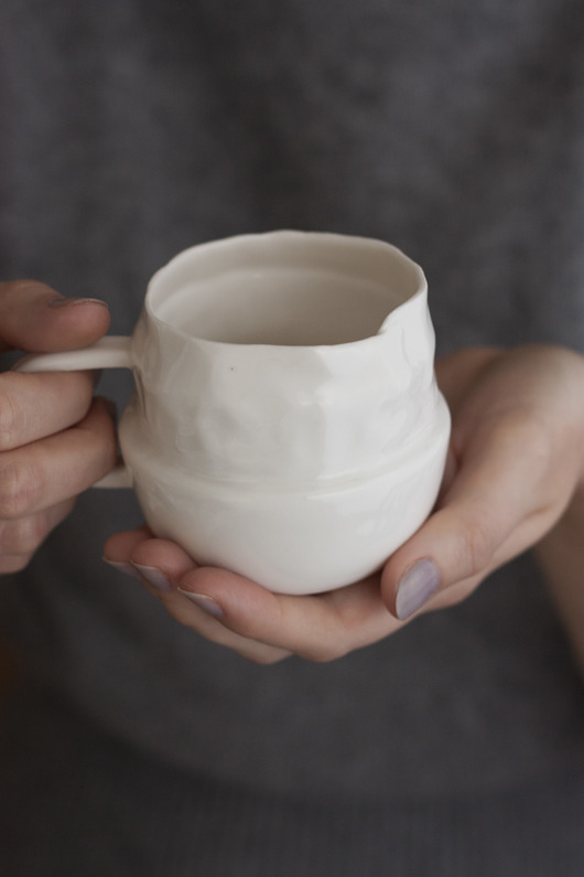 Porcelanowa Filiżanka w Gnieciona Duża Pangzi Ceramics