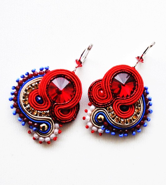 kolczyki soutache Sutaszowe kolczyki VALENTINE