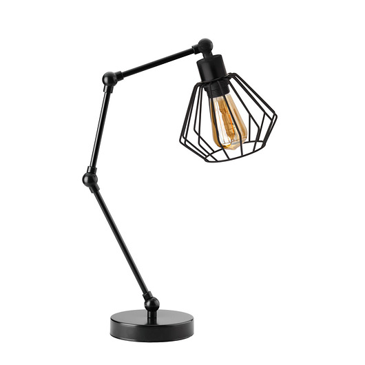 lampy stołowe Czarna lampa biurkowa z regulowanym ramieniem AMPARA LOFT